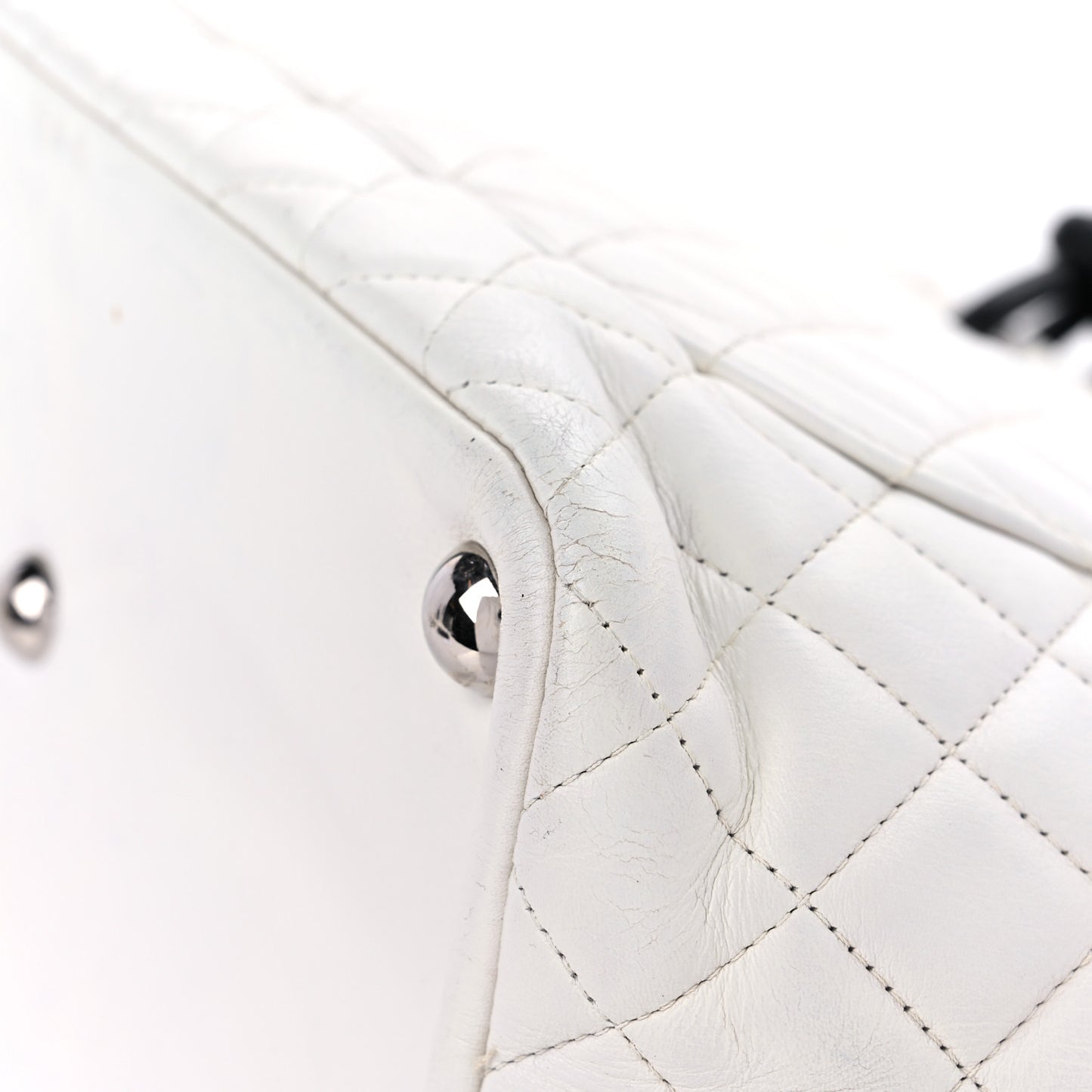 Calfskin Python Quilted Large Cambon Tote White