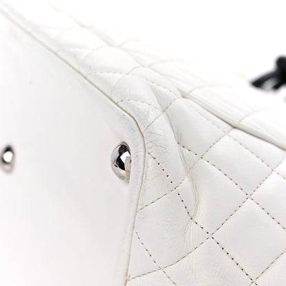 Chanel Calfskin Python Quilted Large Cambon Tote White 10 of 22