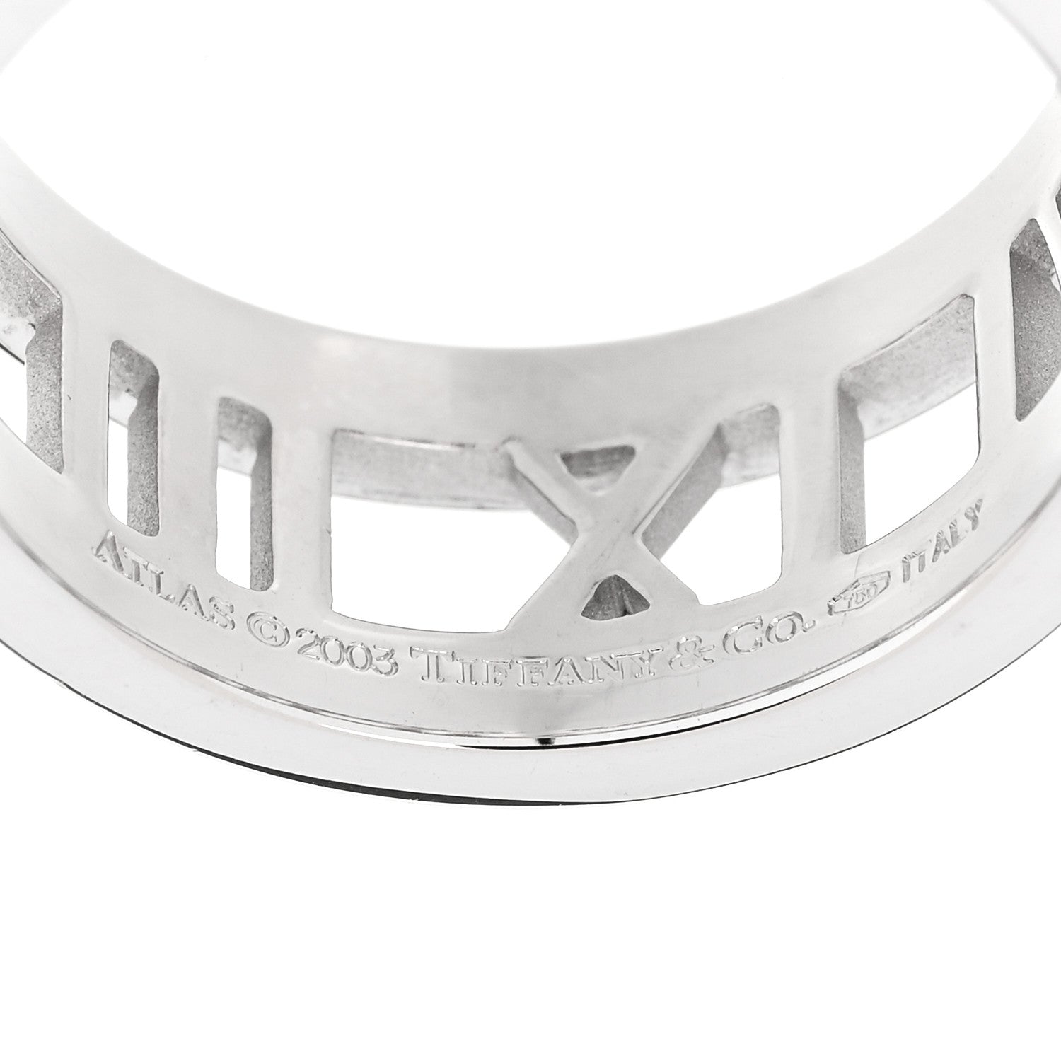 Tiffany 18K White Gold Diamond Wide Atlas Open Ring 54 7 4 of 5