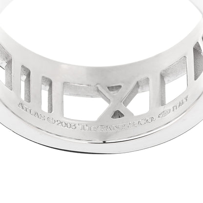 Tiffany 18K White Gold Diamond Wide Atlas Open Ring 54 7 4 of 5