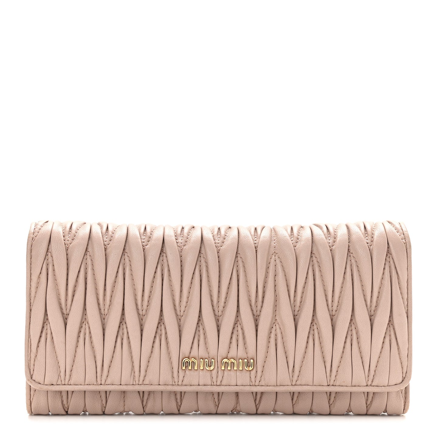 Nappa Matelasse Flap Wallet Cammeo