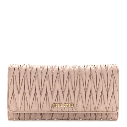 Miu Miu Nappa Matelasse Flap Wallet Cammeo 2 of 8