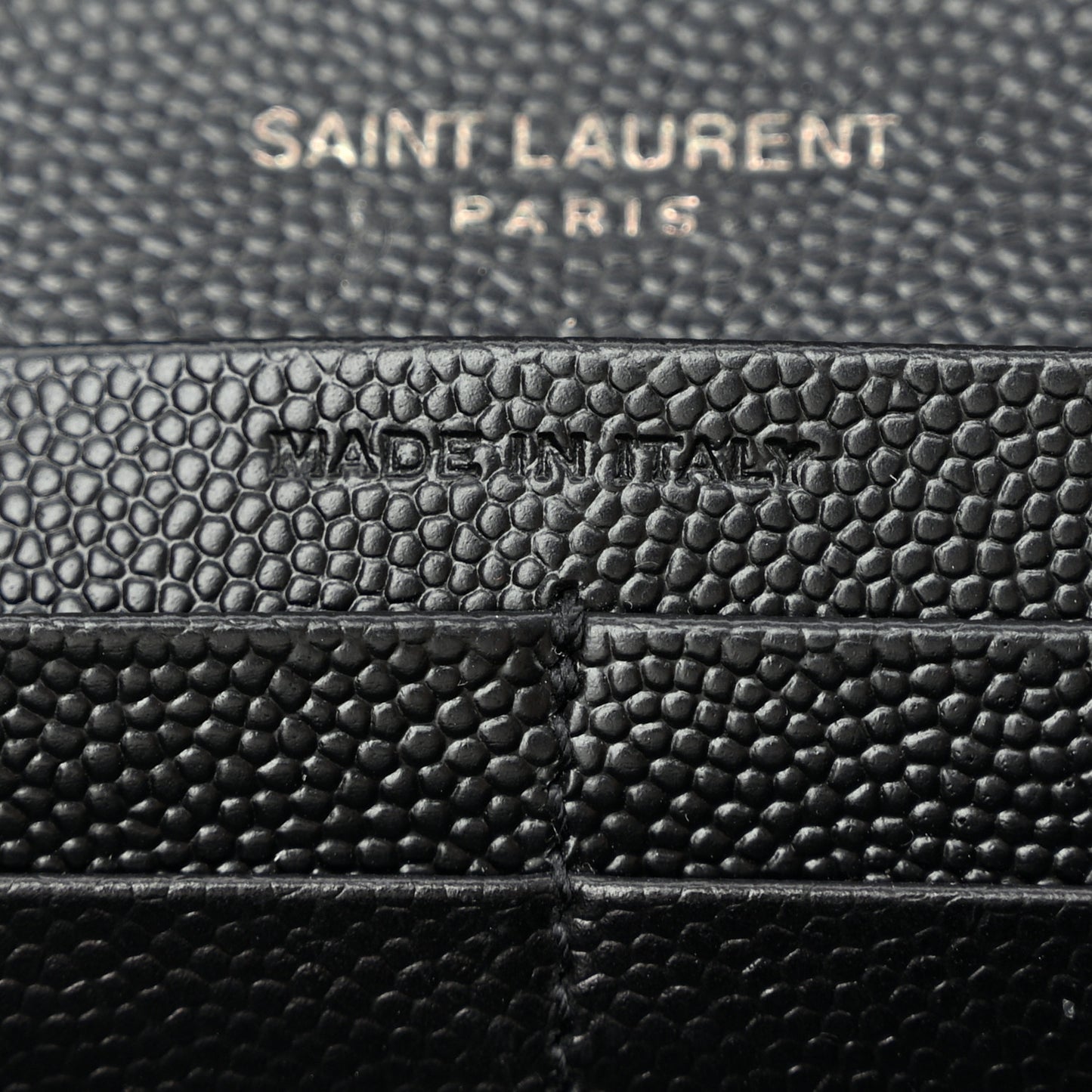 Grain De Poudre Matelasse Chevron Monogram Flap Wallet Black