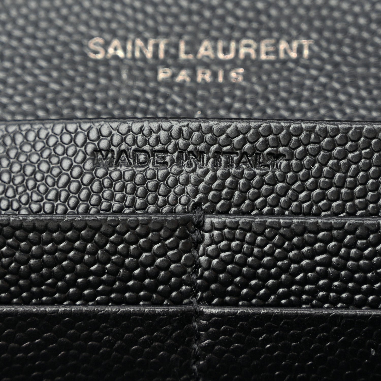 Saint Laurent Grain De Poudre Matelasse Chevron Monogram Flap Wallet Black 7 of 12