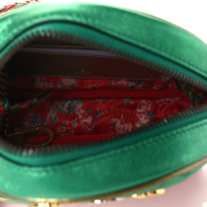 Gucci Laminated Nappa Trapuntata Mini Zumi Dome Shoulder Bag Rosso Jasmine Green Rame 5 of 6