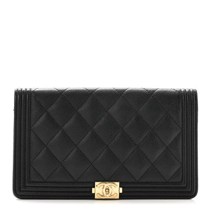 Chanel Caviar Quilted Boy Yen Wallet Black 1 of 12