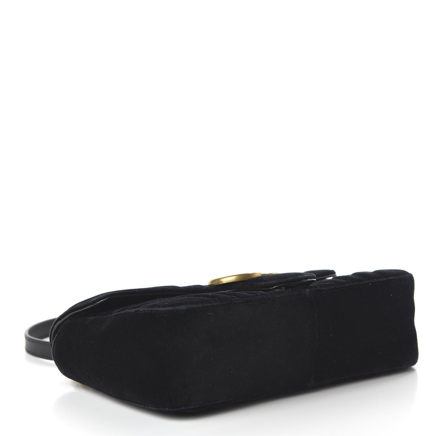 Gucci Velvet Matelasse Small GG Marmont Shoulder Bag Black 4 of 10