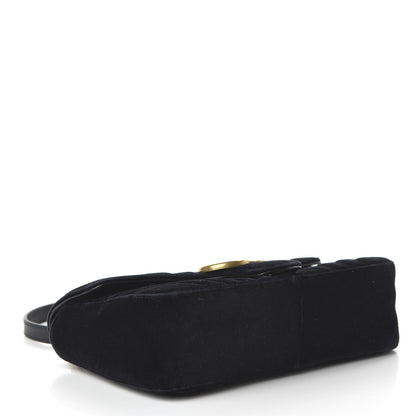 Gucci Velvet Matelasse Small GG Marmont Shoulder Bag Black 4 of 10