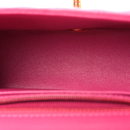 Chanel Lambskin Chevron Quilted Mini Square Flap  Pink 5 of 11
