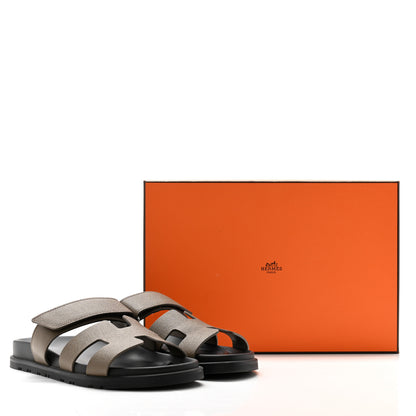 Hermes Epsom Womens Chypre Sandals 37 Etoupe 9 of 9