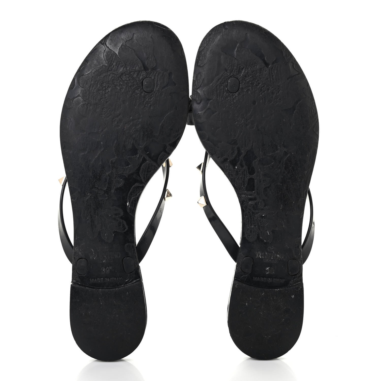 Valentino Garavani PVC Jelly Rockstud Bow Thong Sandals 39 Black 5 of 9