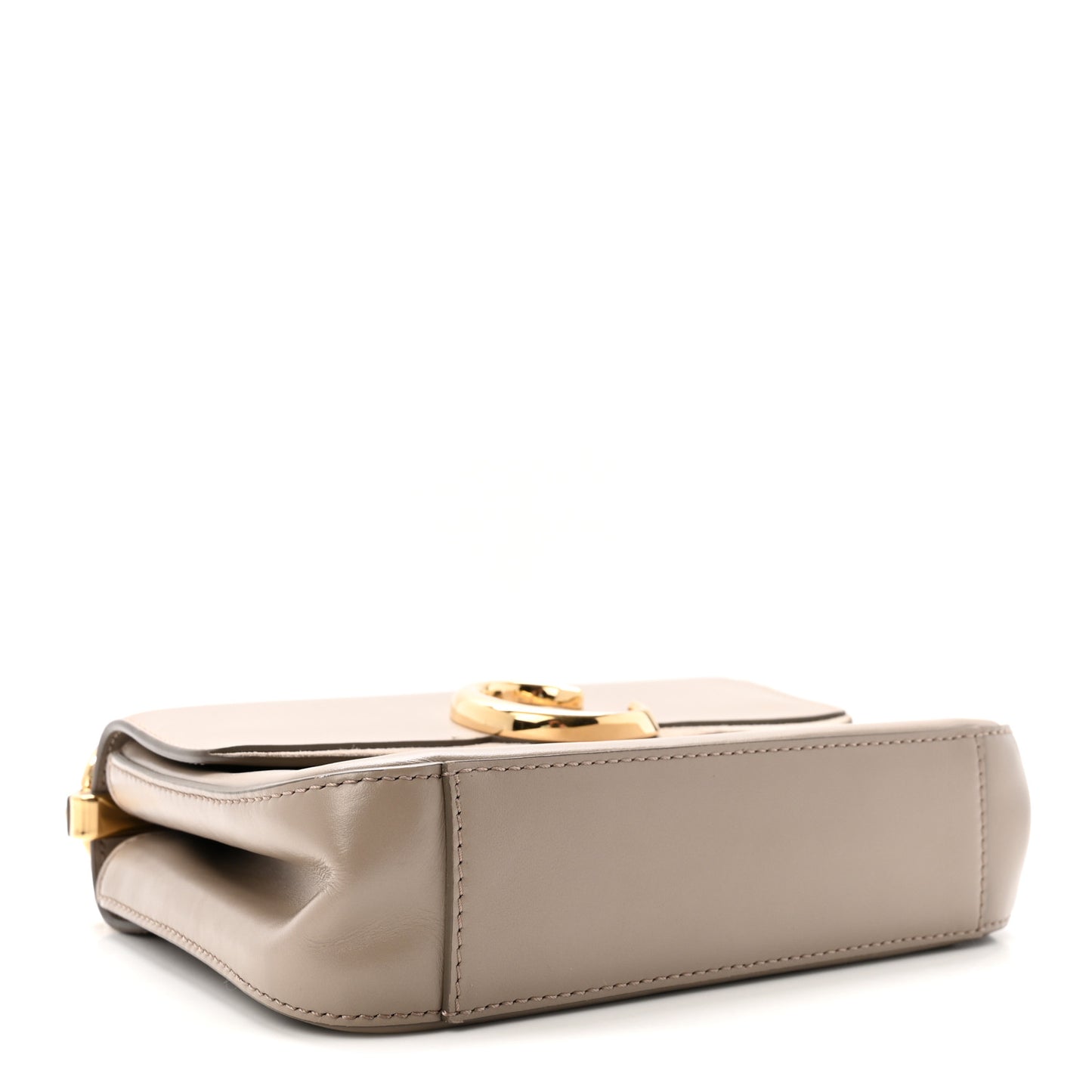 Shiny Calfskin Suede Small C Double Carry Bag Motty Grey