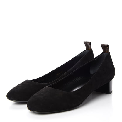 Louis Vuitton Suede Uniformes Pump 38 Black 3 of 9