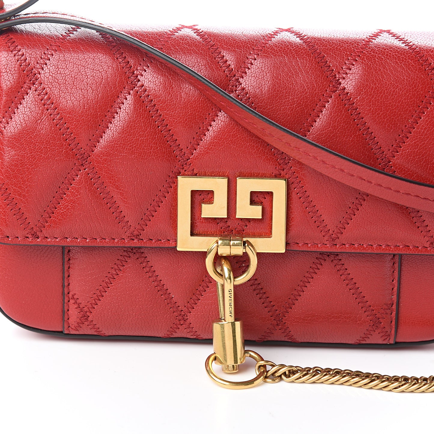 Goatskin Quilted GV3 Mini Pocket Convertible Bag Vermillon