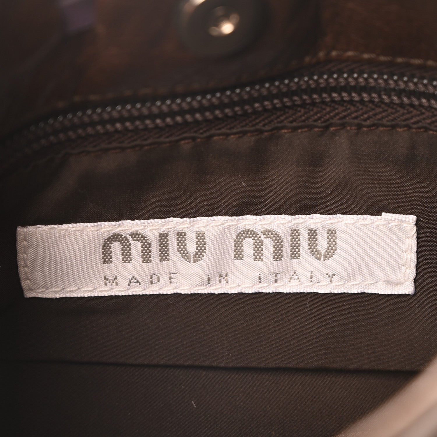 Miu Miu Goatskin Madras Bow Mini Pouch Brown Purple 6 of 9
