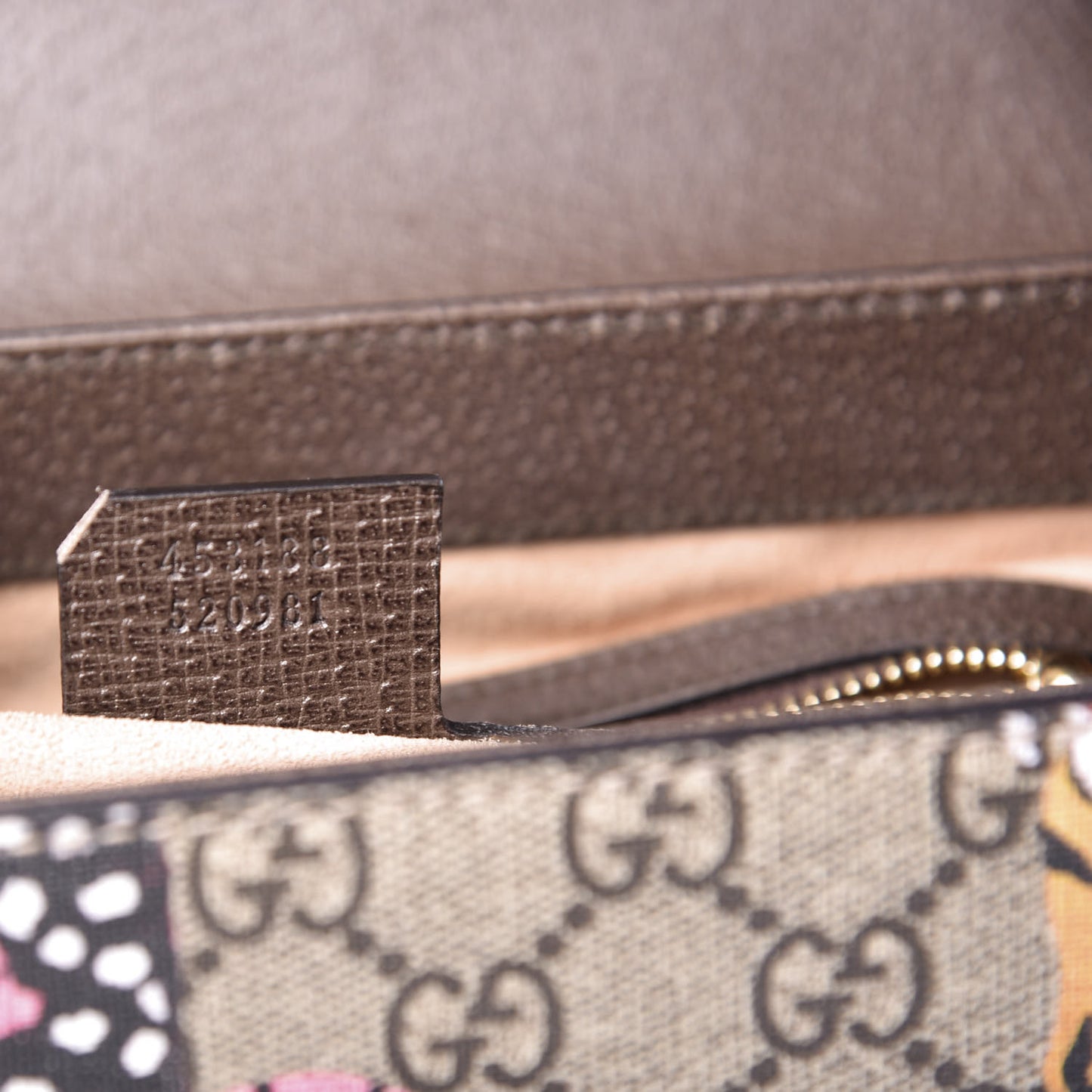 GG Supreme Monogram Bengal Small Padlock Top Handle Bag Beige Pink