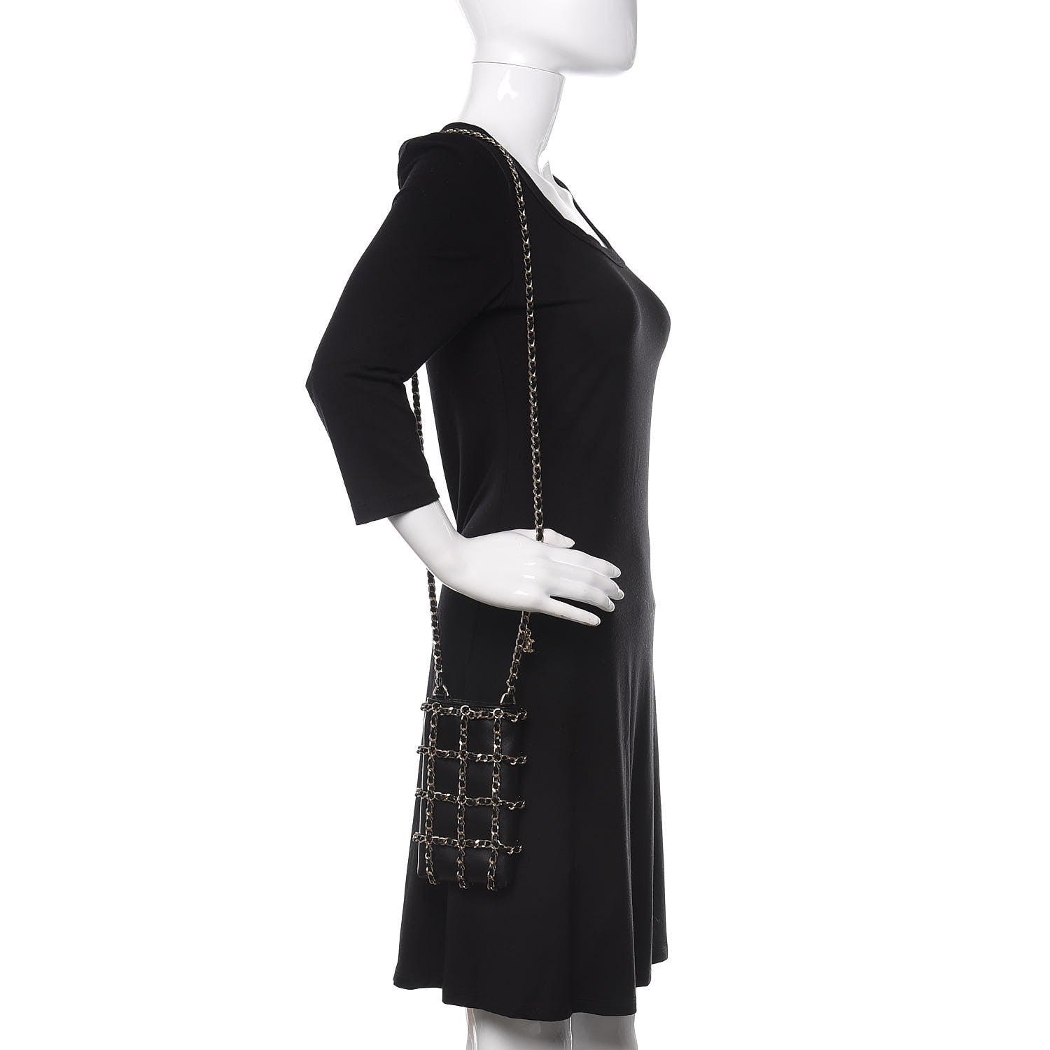 Chanel Lambskin Tech Me Out Clutch With Chain Black 2 of 12