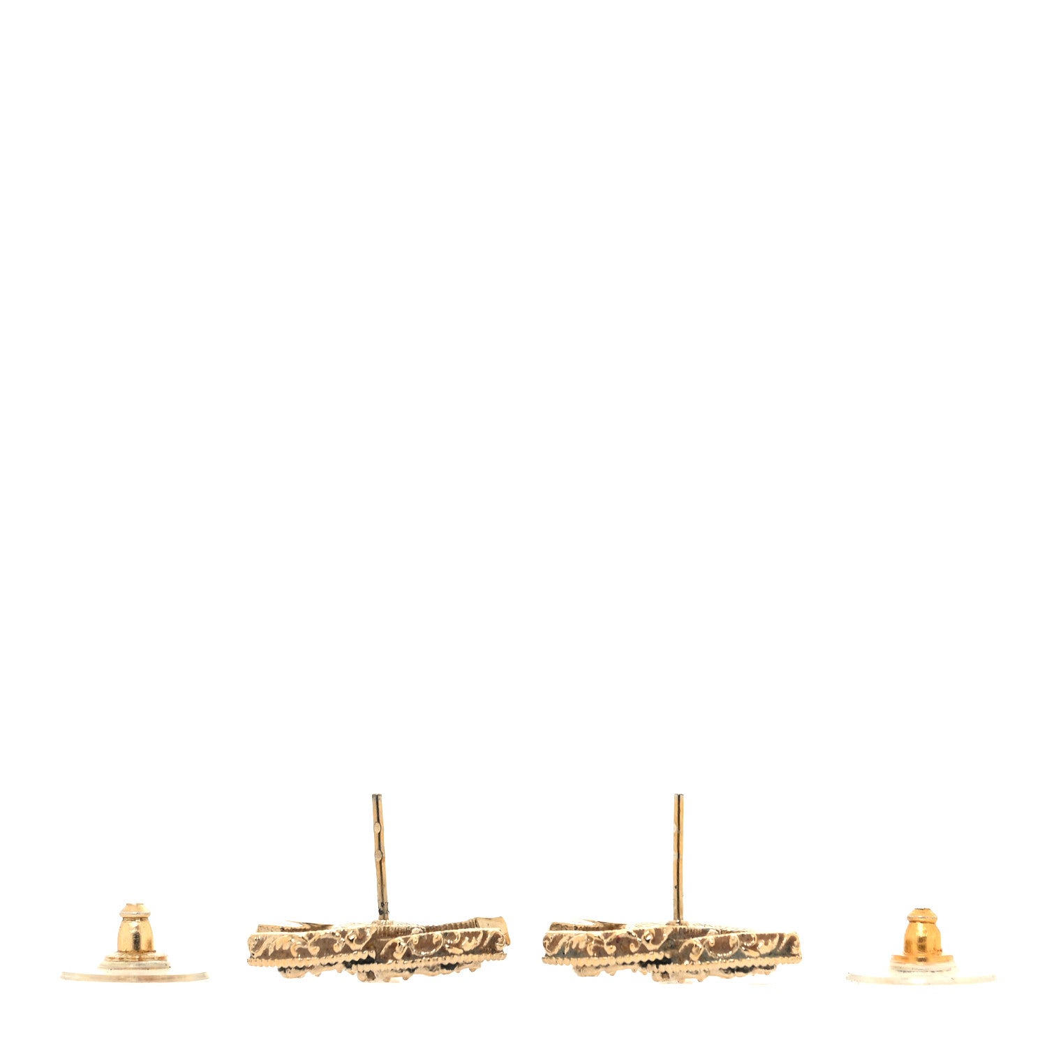Chanel Enamel CC Baroque Earrings Black Gold 3 of 5
