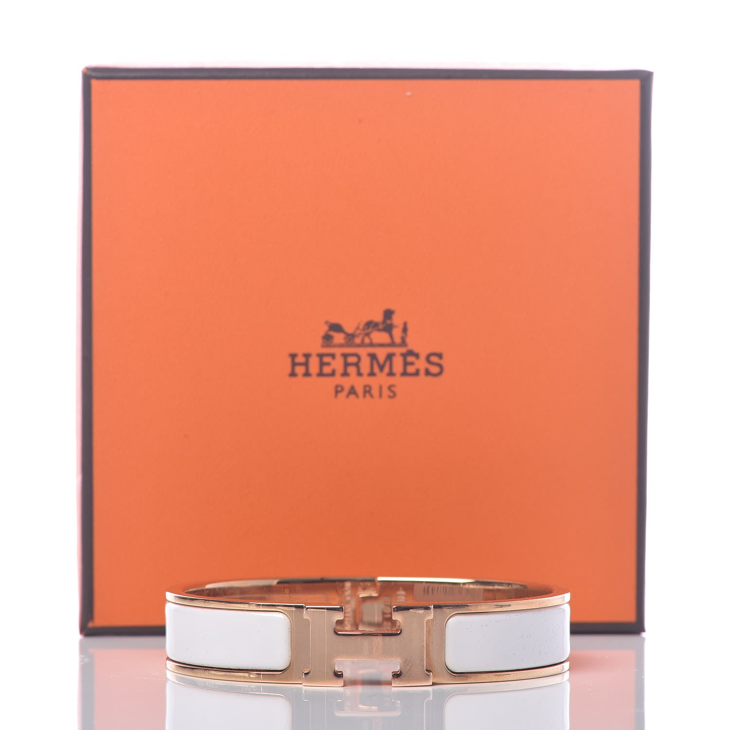 Hermes Enamel Narrow Clic Clac H Bracelet PM White 6 of 6