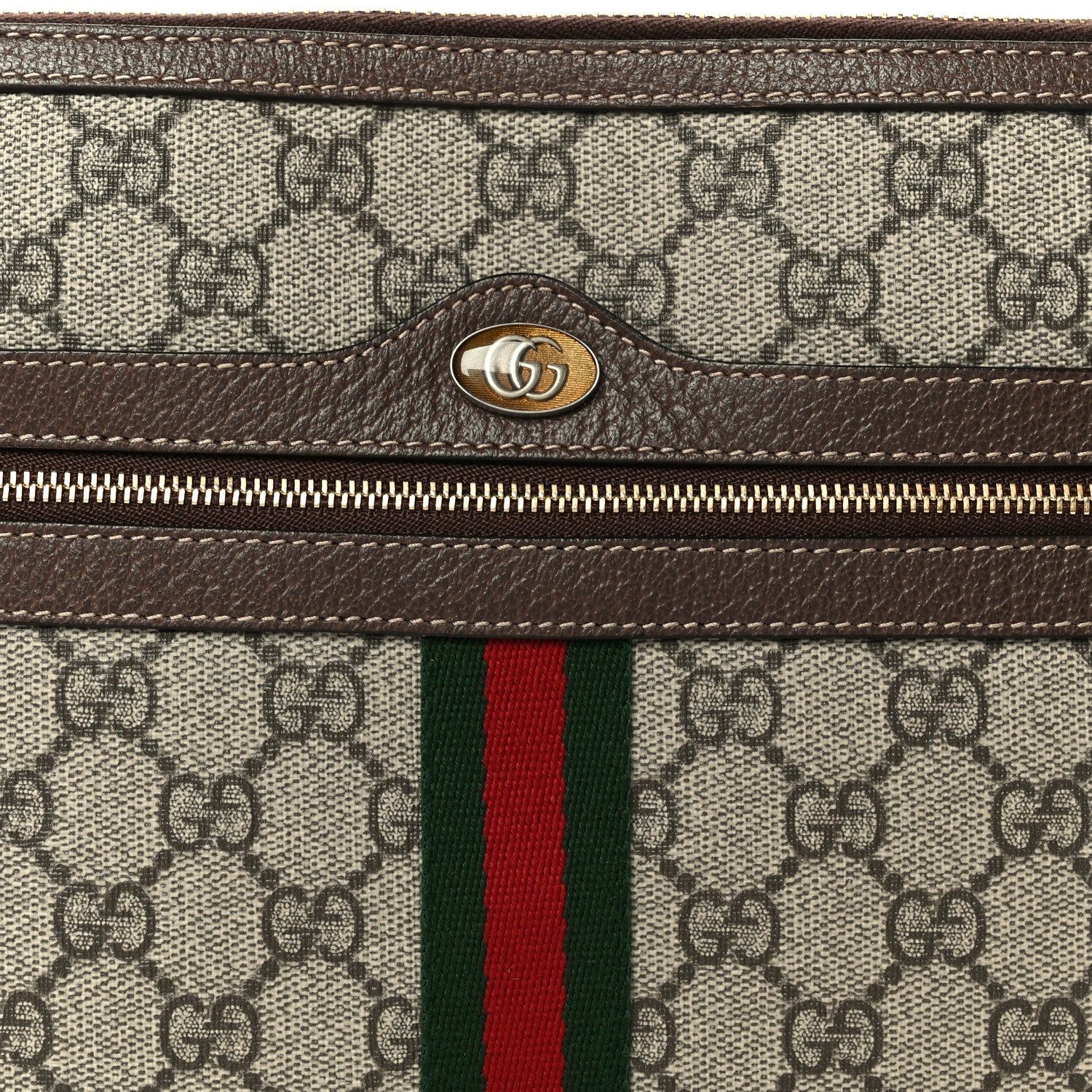 Gucci GG Supreme Monogram Large Ophidia Pouch Clutch Brown 8 of 8
