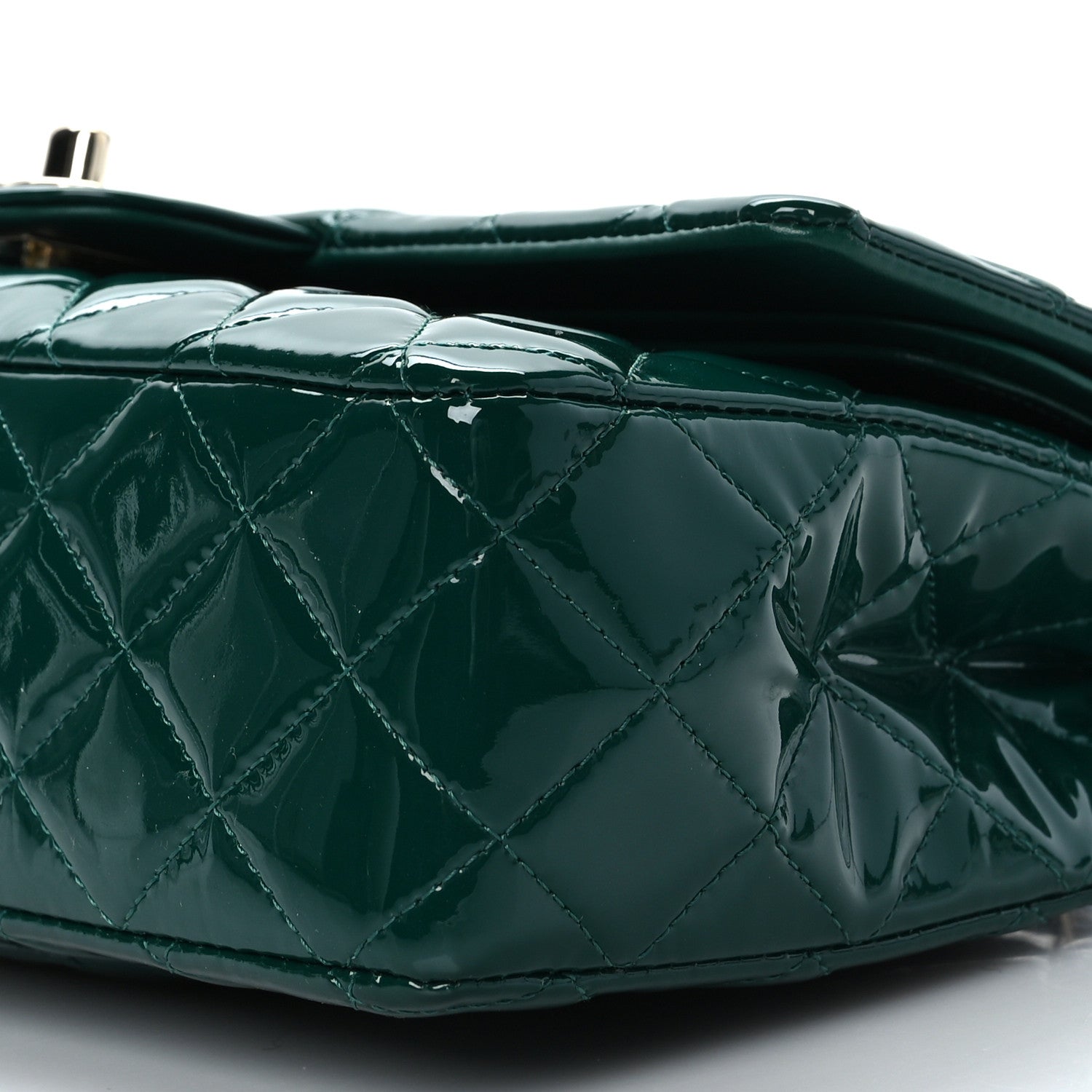 Chanel Patent Calfskin Quilted Medium Double Flap Green 9 of 9