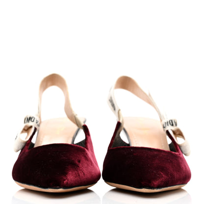 Christian Dior Velvet Ribbon J'Adior Slingback 65mm Pumps 39.5 Deep Amaranth 2 of 11