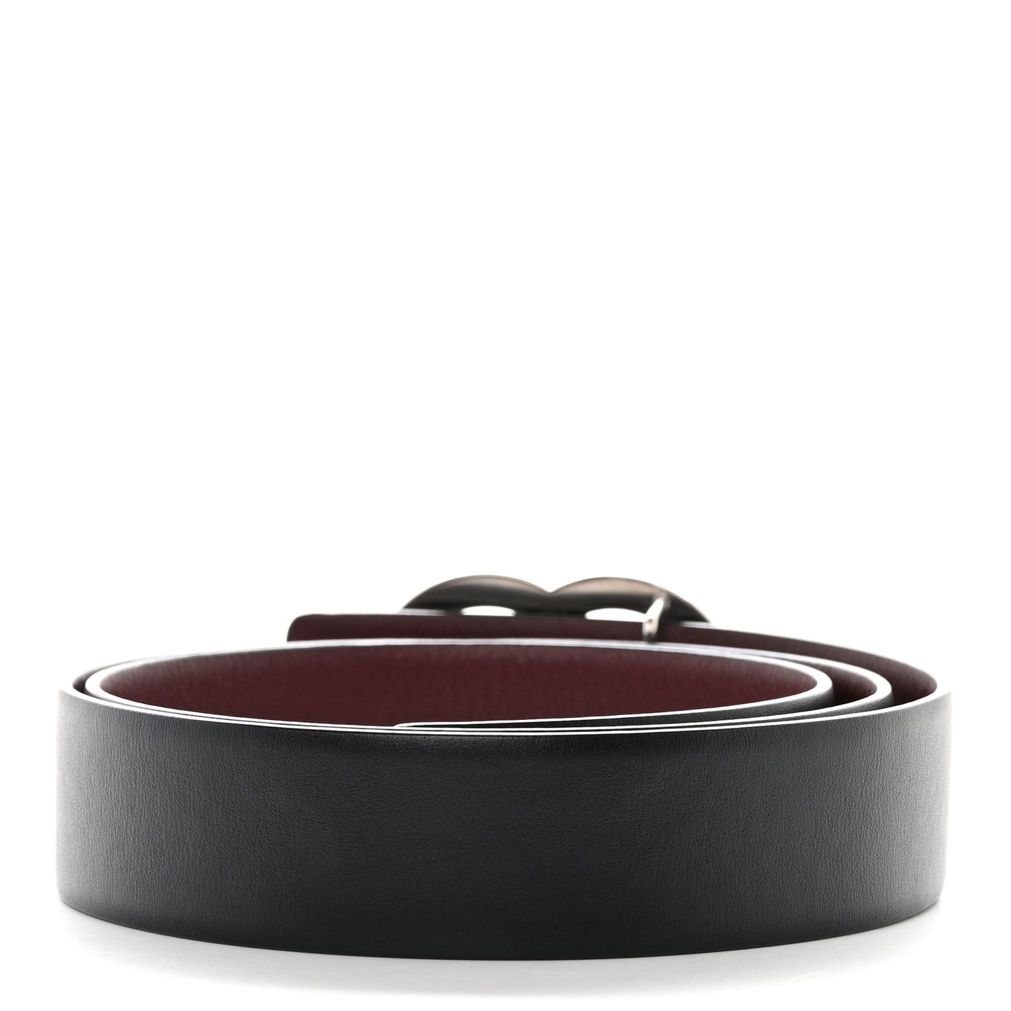 Calfskin CC Reversible Belt 80 32 Black Burgundy