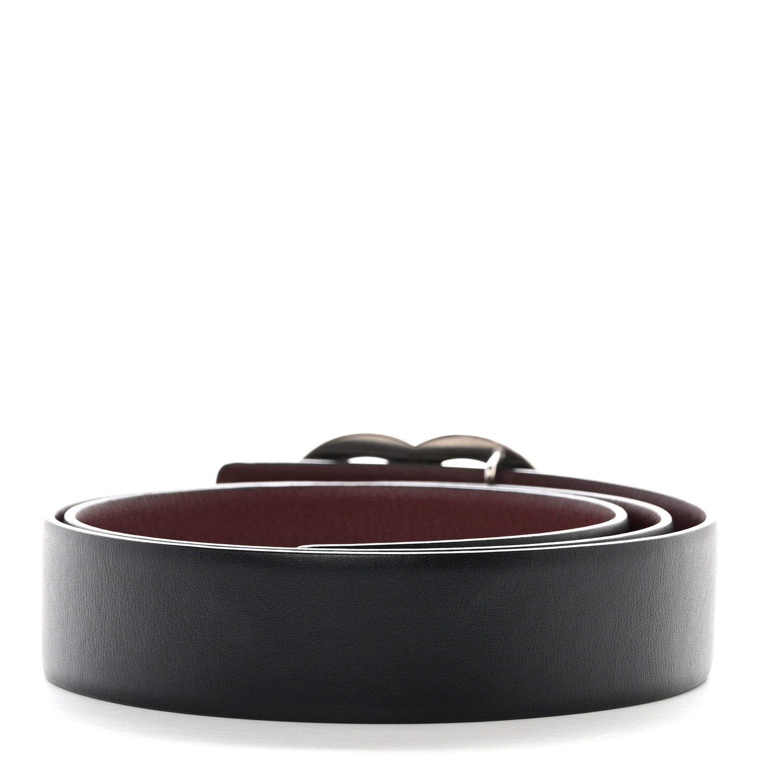 Chanel Calfskin CC Reversible Belt 80 32 Black Burgundy 2 of 7