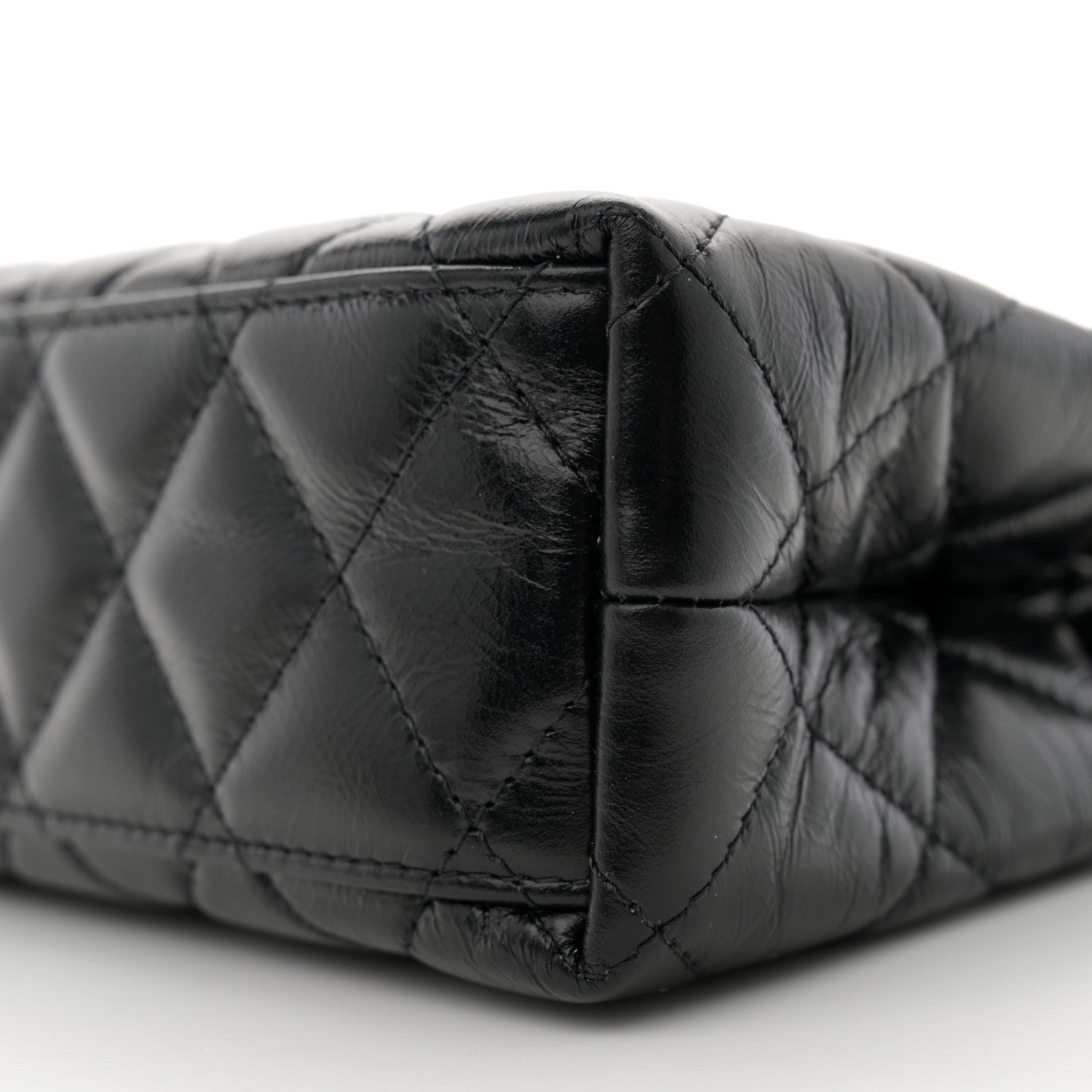 Chanel Shiny Aged Calfskin Quilted Nano Kelly Shopper Black 10 of 11