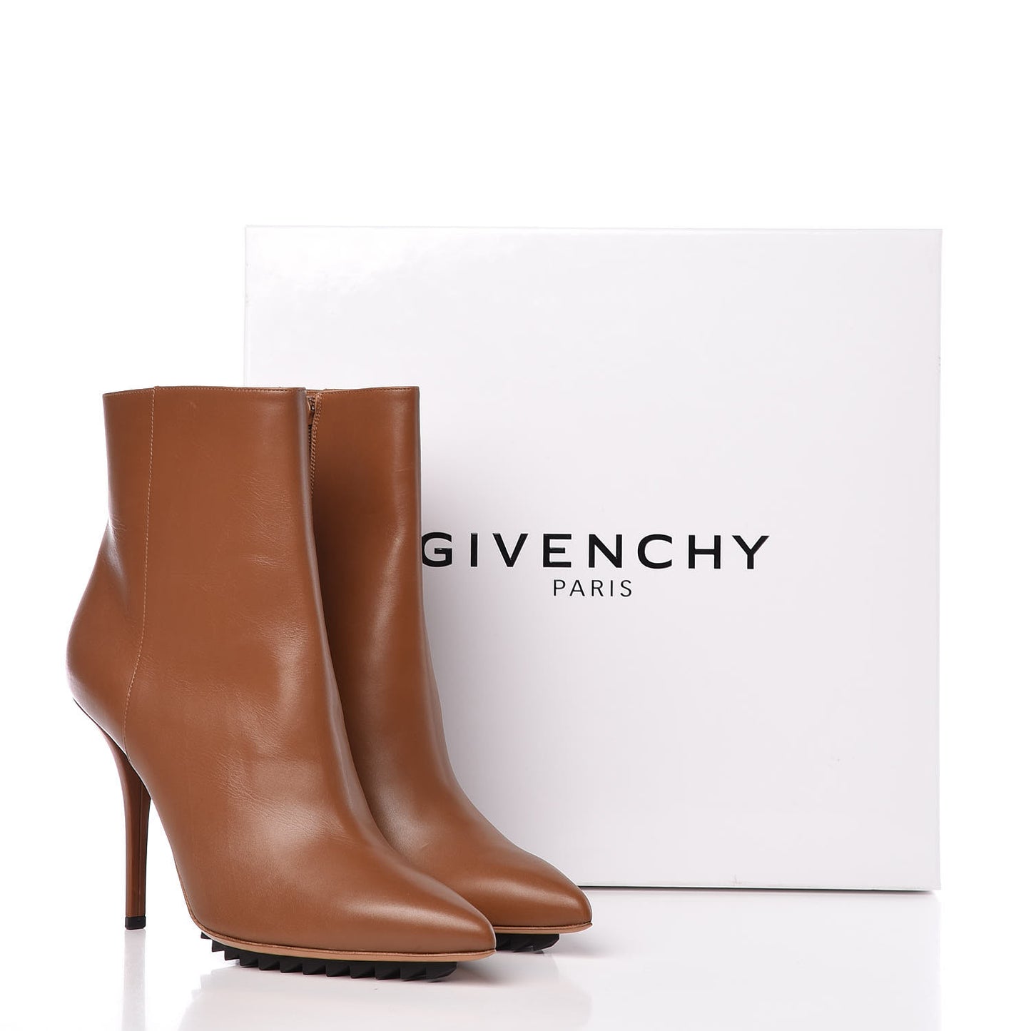 Calfskin Strettoia Ankle Bootie 39.5 Caramel