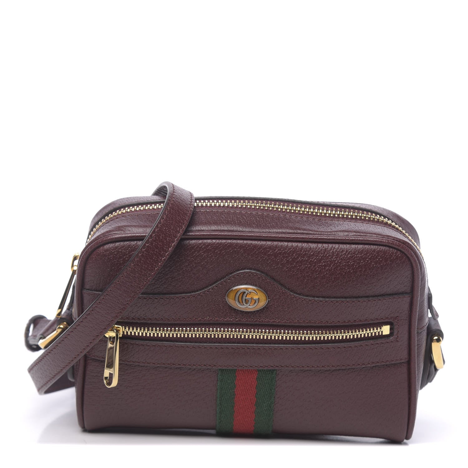 Gucci Calfskin Web Mini Ophidia Shoulder Bag Vintage Bordeaux 1 of 11