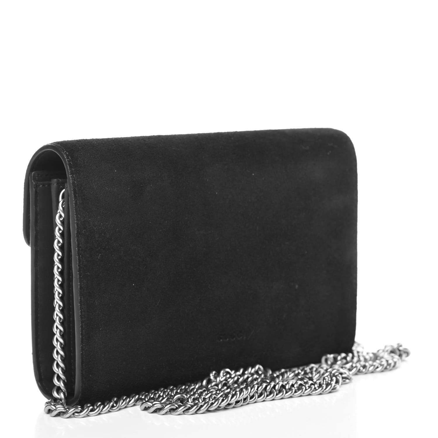 Gucci Suede Mini Dionysus Chain Wallet Black 3 of 8