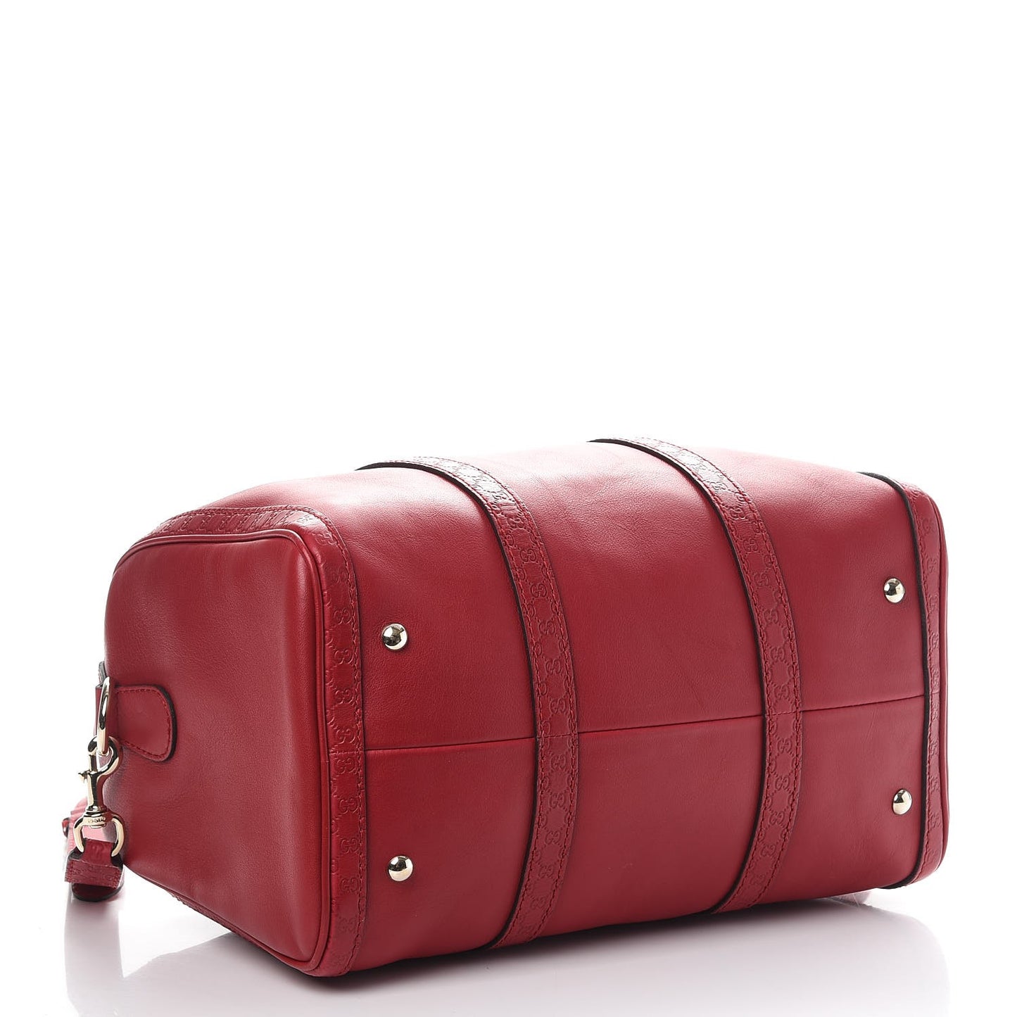 Calfskin Microguccissima Trim Medium Boston Raspberry Red