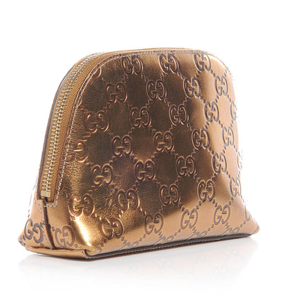 Gucci Guccissima GG Cosmetic Case Metallic Bronze 3 of 9