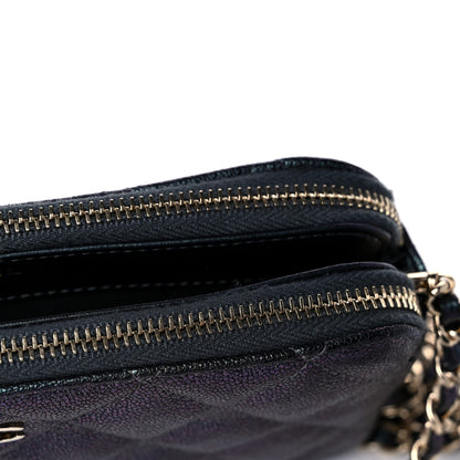 Chanel Iridescent Caviar Quilted Small Clutch With Chain Black 14 of 15