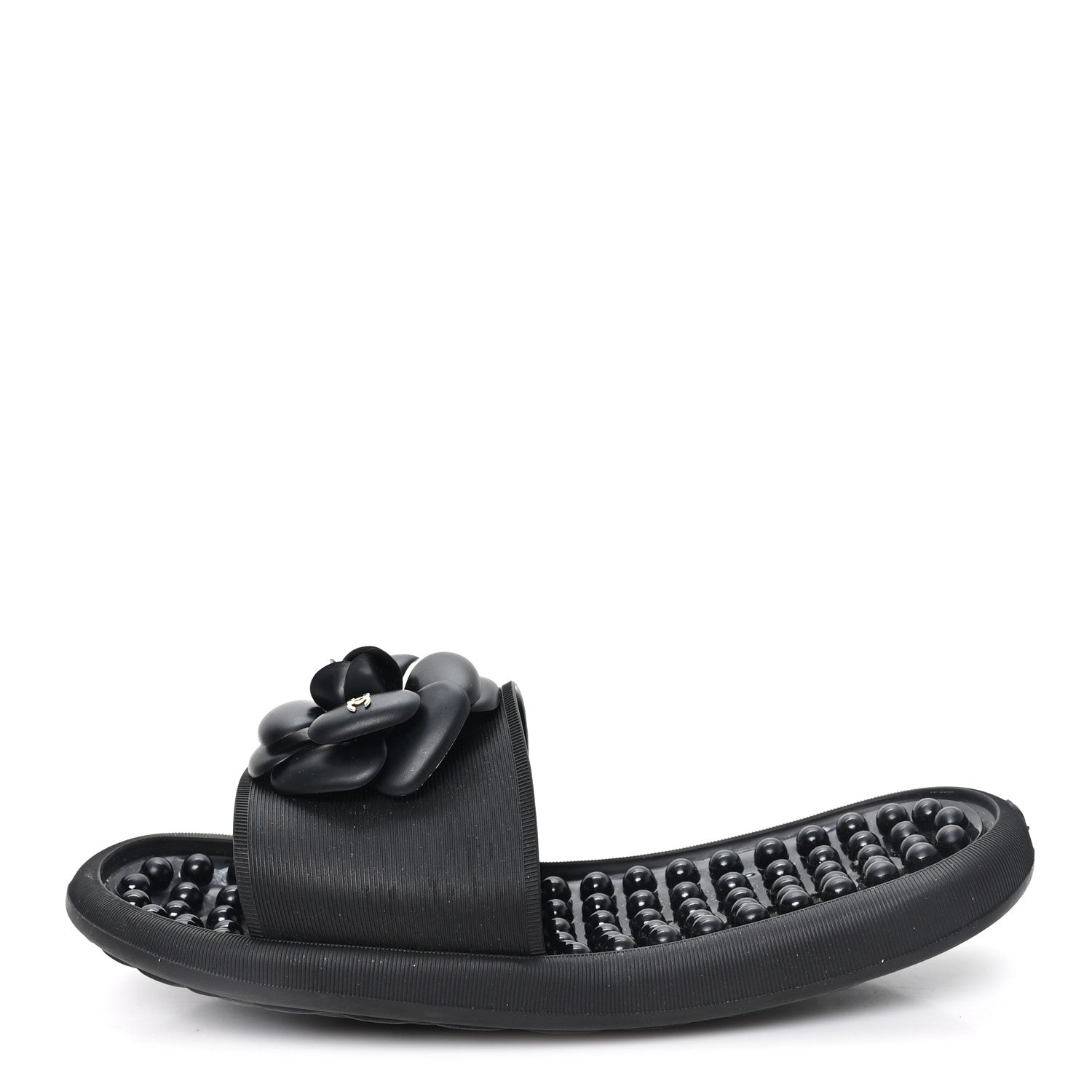 Chanel Thermoplastic PVC Camellia Mule Sandals 41 Black 1 of 9