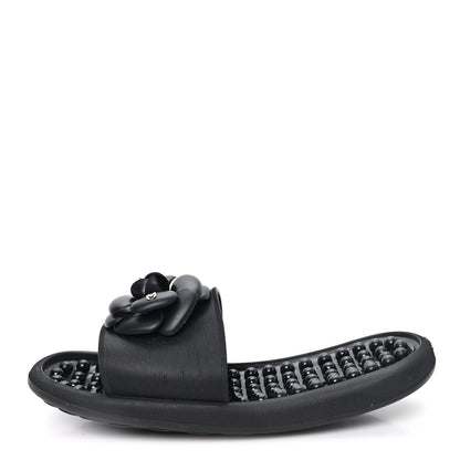 Chanel Thermoplastic PVC Camellia Mule Sandals 41 Black 1 of 9