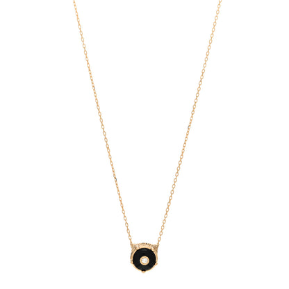 Gucci 18K Yellow Gold Diamond Onyx Le Marche Des Merveilles Feline Pendant Necklace 1 of 4