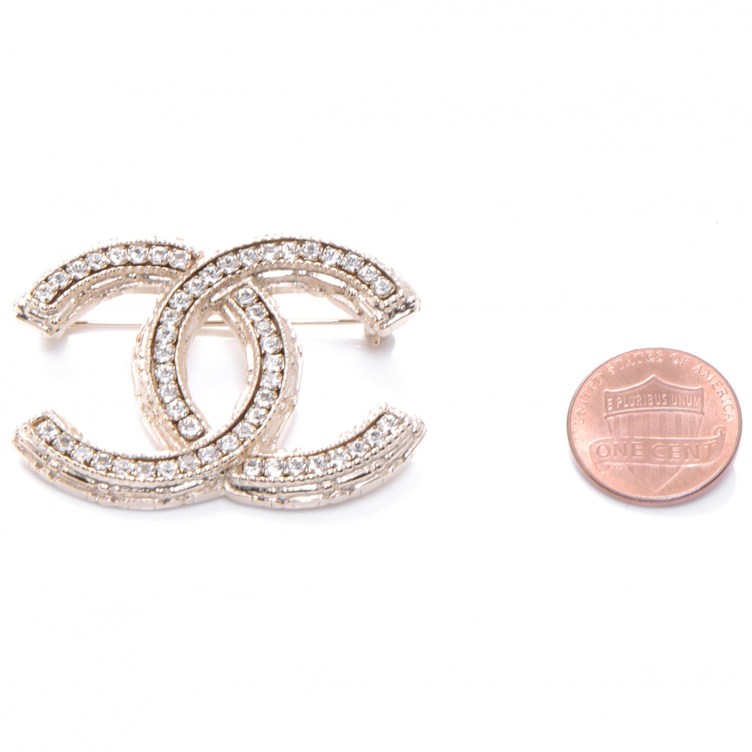Chanel Swarovski Crystal CC Brooch 2 of 5