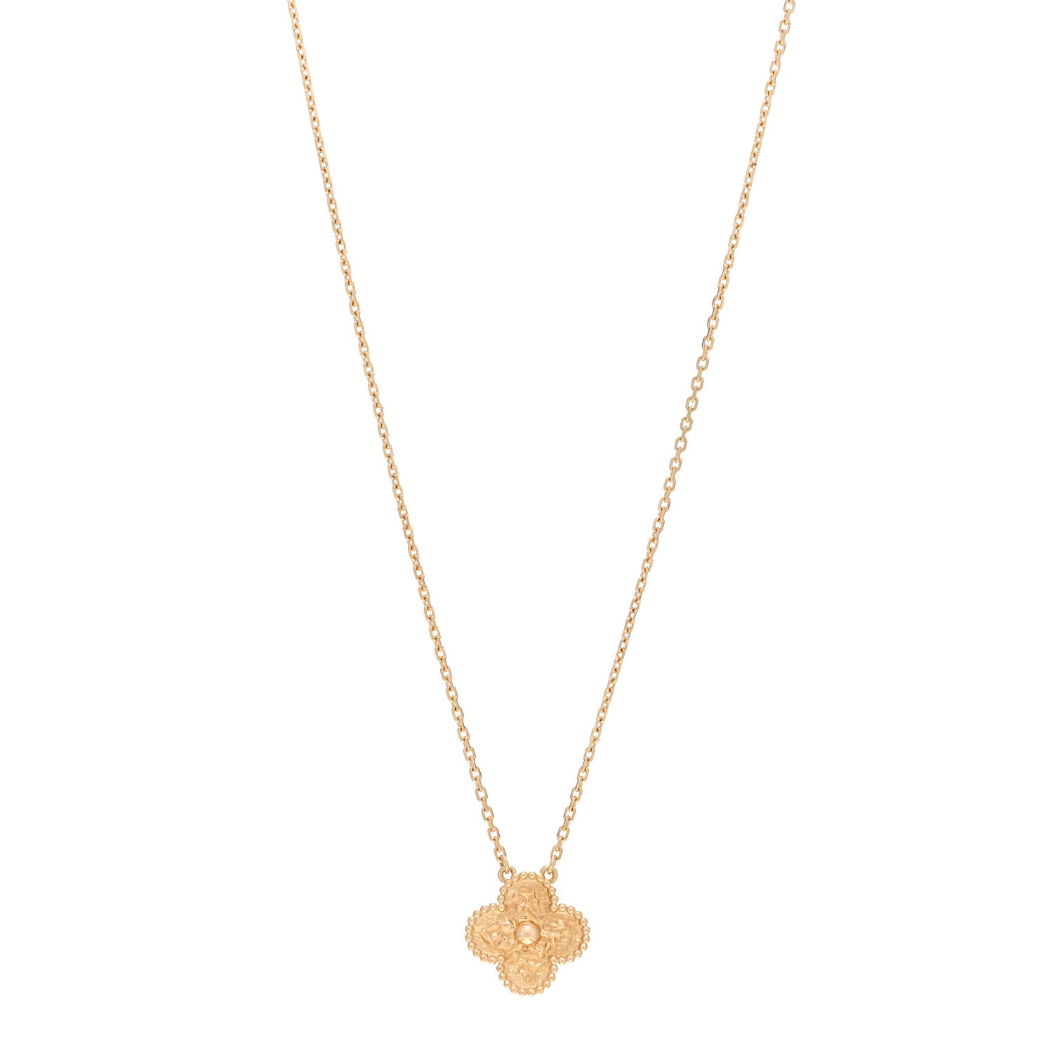 Van Cleef & Arpels 18K Yellow Gold Vintage Alhambra Pendant Necklace 1 of 6