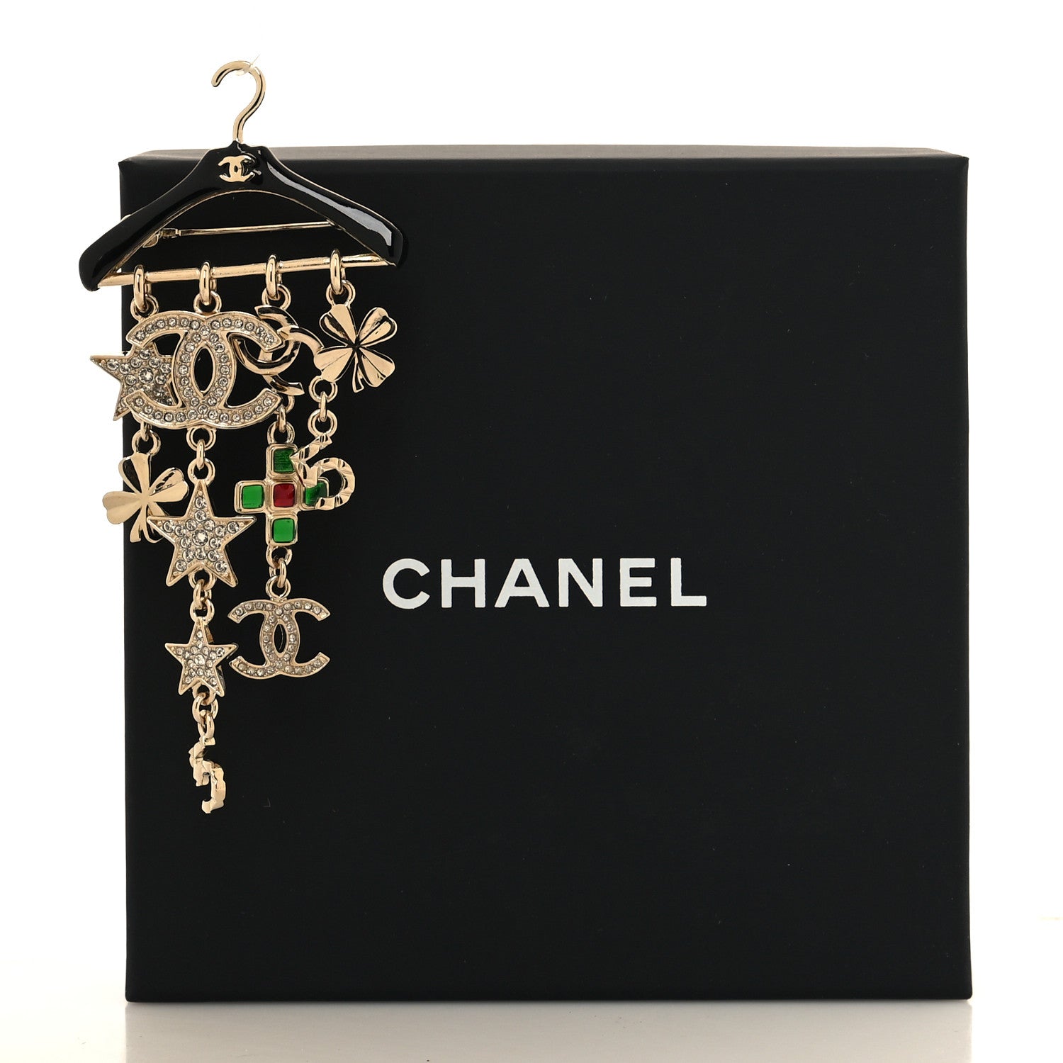 Chanel Crystal Gripoix CC Charms Hanger Brooch gold 4 of 4