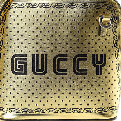 Gucci X SEGA Calfskin GUCCY Stars Mini Dome Shoulder Bag Gold 8 of 10