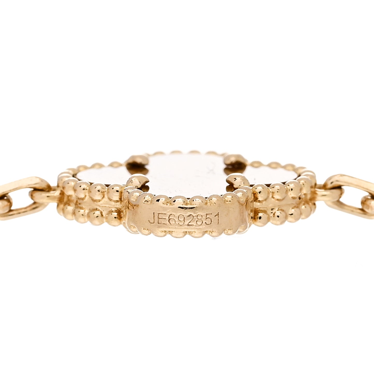 18K Yellow Gold Tiger Eye 5 Motifs Vintage Alhambra Bracelet