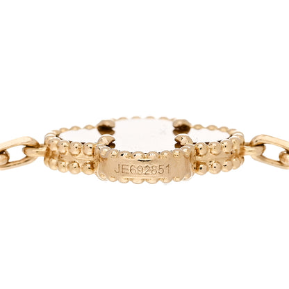 Van Cleef & Arpels 18K Yellow Gold Tiger Eye 5 Motifs Vintage Alhambra Bracelet 4 of 5