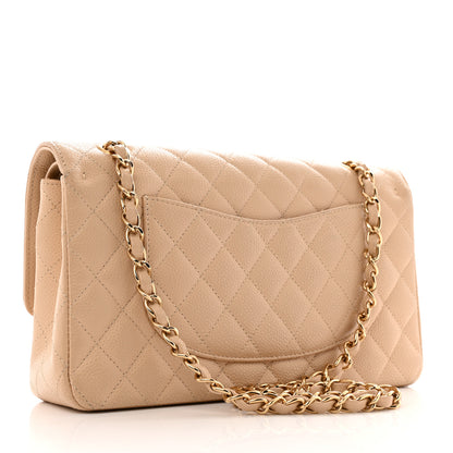 Chanel Caviar Quilted Medium Double Flap Beige 3 of 13