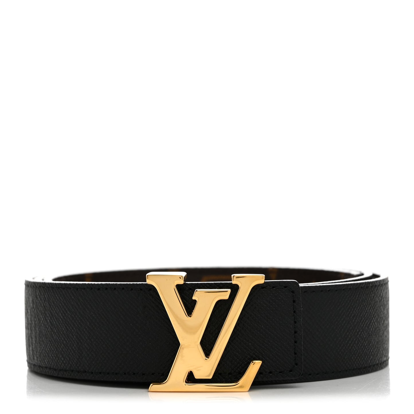 Calfskin Monogram 30mm LV Initiales Reversible Belt 90 36 Black