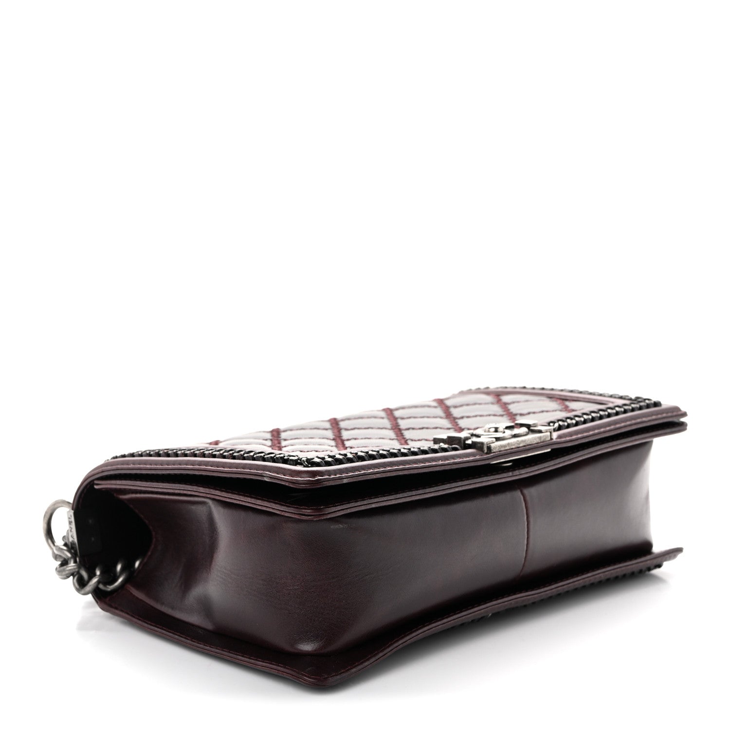 Chanel Goatskin Quilted New Medium Boy Handle Flap Burgundy 4 of 15