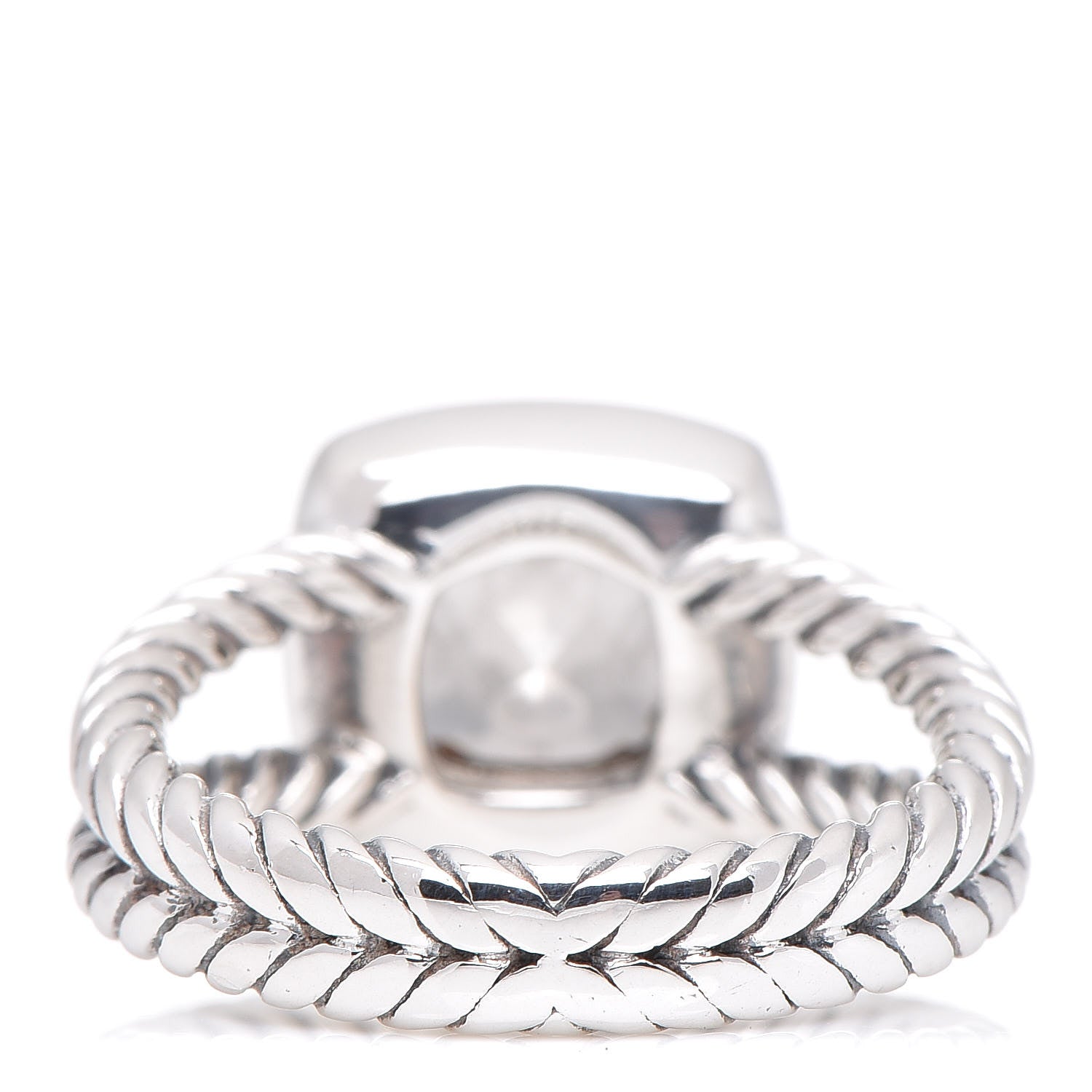 David Yurman Sterling Silver Diamond White Topaz 7mm Petite Albion Ring 51 5.75 4 of 5