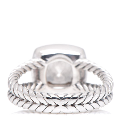 David Yurman Sterling Silver Diamond White Topaz 7mm Petite Albion Ring 51 5.75 4 of 5