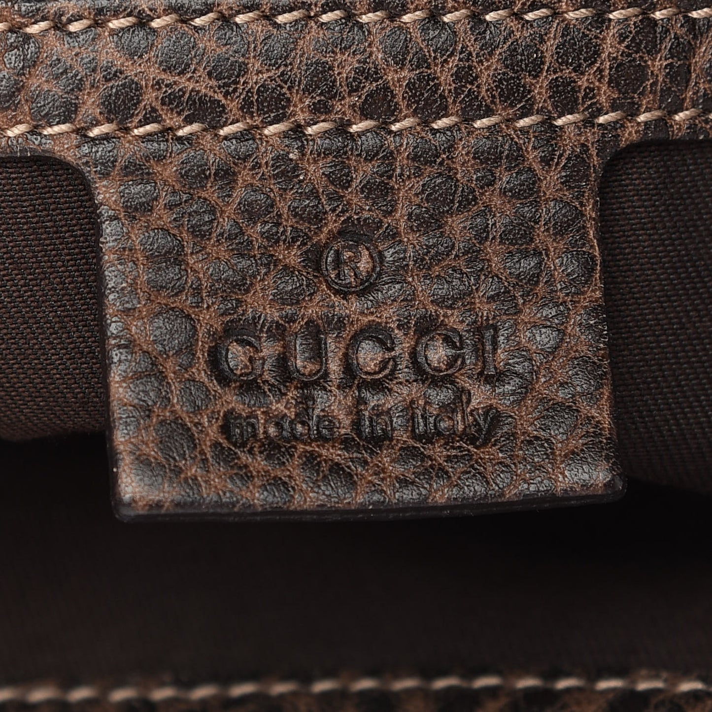 Guccissima Large New Pelham Shoulder Bag Dark Brown